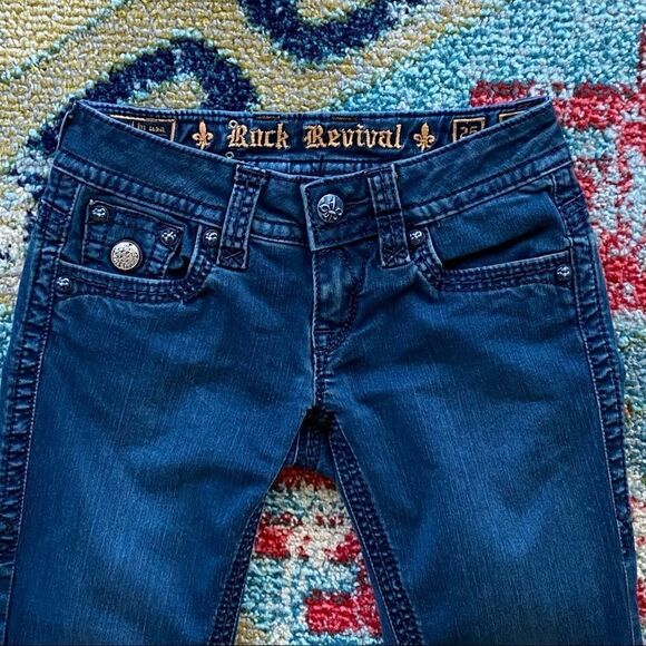 Rock Revival Jen Dark Wash Skinny Jeans - Picture 3 of 14